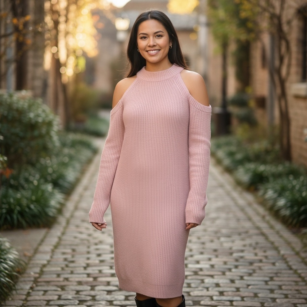 Boston Proper Pink
Chenille Sweater
Dress Cold Shoulder
Womens Size L